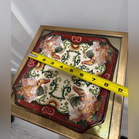Vintage Hua Ping Tang Zhi Chinese Hand Painted Plate Rooster Design - Picture 5 of 7
